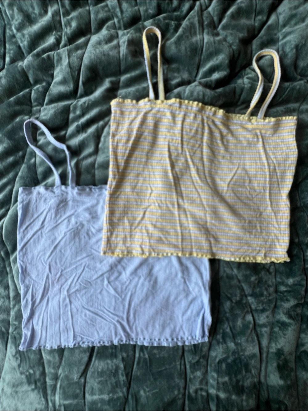 PacSun Yellow Striped & Light Blue Ribbed Tank Tops